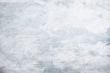 Texture of gray concrete background. Light wallpaper with rough cement texture. Decorative nature wall concept, surface mockup. Abstract grunge backdrop for art design. Top view, close up, copy space