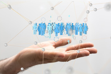 Fototapeta premium Business intelligence analyst dashboard on virtual