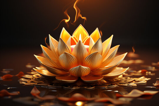 Generative AI picture of beautiful abstract lotus flower made with generative AI