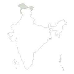 Map of India administrative regions. Indian map.