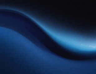 Dark blue abstract color gradient wave on black background, blurry grainy light wave noise texture backdrop, copy space