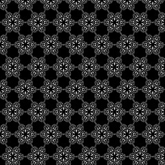 Fototapeta premium black and white seamless pattern - Snowflake Pattern Black and White