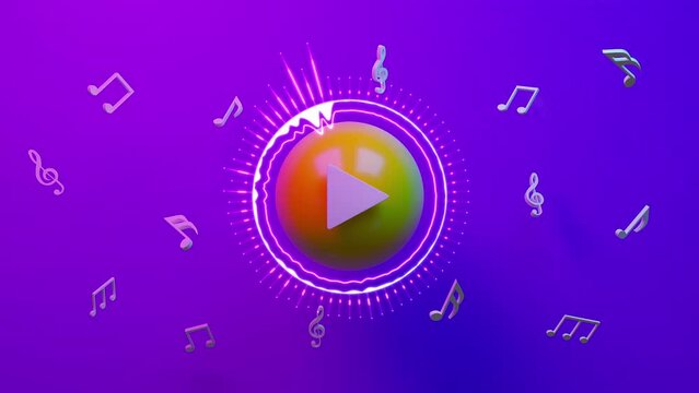 Music player with audio visualizer, for music party, 3d illustration