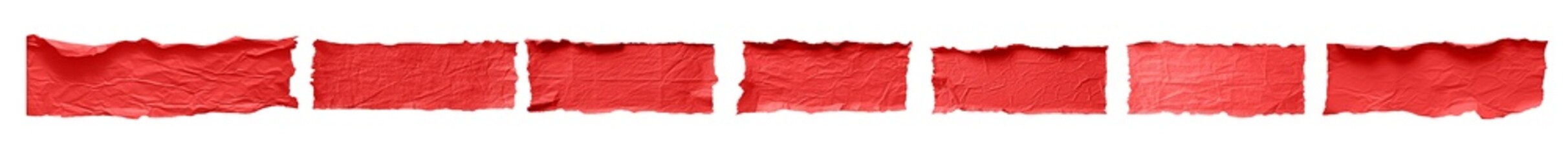 red torn paper isolated cutout on transparent background