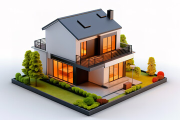 3d view of house model.
