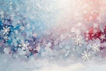  abstract background with snow in winter colors. Created using generative AI tools