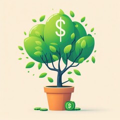 a plant symbolizing investment. IA Generativa