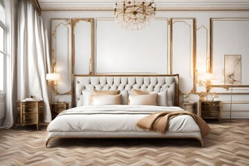 luxery bed, with luxery sofa colour, with white background