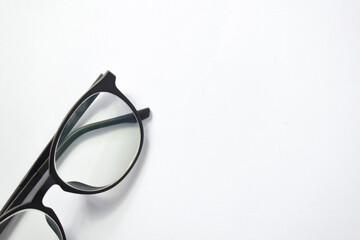 Black frame eyeglasses unisex isolated on white background 