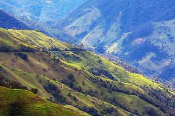 Fototapeta premium Green hills in Colombia