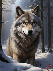 wolf in the snow
