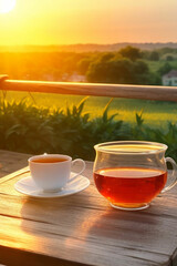 cup of tea on the table