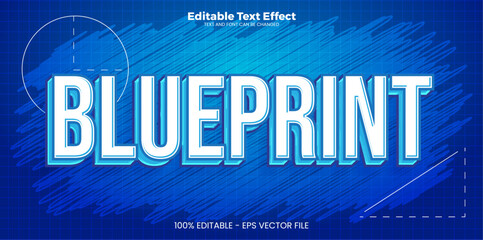 Blueprint editable text effect in modern trend style