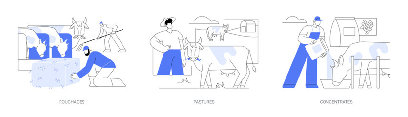 Feeds for livestock isolated cartoon vector illustrations se