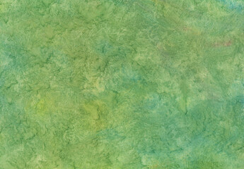 Abstract green worn pattern background. grunge background or paper texture. Mixed media watercolor and acrylic on paper