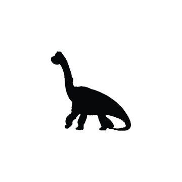 Dinosaur icon. Simple style dinosaur travel poster background symbol. Dinosaur brand logo design element. Dinosaur t-shirt printing. Vector for sticker.