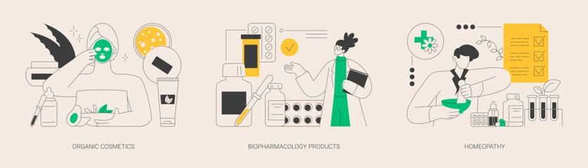 Beauty industry abstract concept vector illustrations.