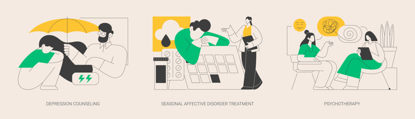 Mental health condition abstract concept vector illustrations.