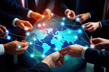 Teamwork of business people around the world