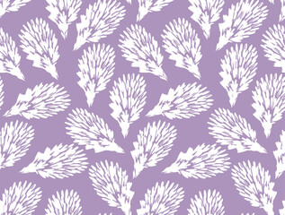 Clover flower vector drawing on purple background. Isolated wild plant and leaves. Herbal engraved style illustration. Detailed botanical sketch