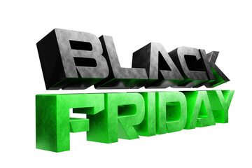 Black friday 3d render green label