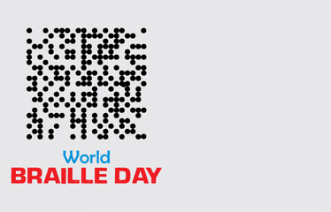 World Braille day, January 4. Editable Vector illustration braille keyboard. Poster, banner and greeting card to spread awareness. eps 10.