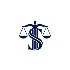Letter S with Law justice logo vector stock icon