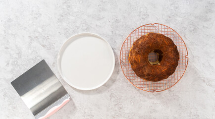 Carrot bundt cake with cream cheese frosting