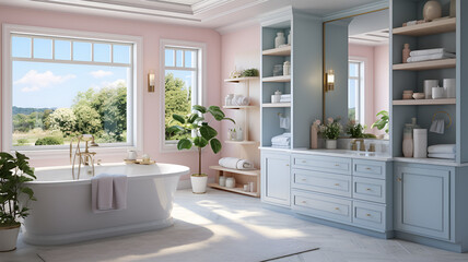 Tranquil Pastel Master Bathroom
