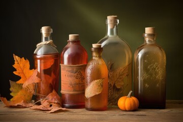 Obraz na płótnie Canvas Vintage bottles autumn related