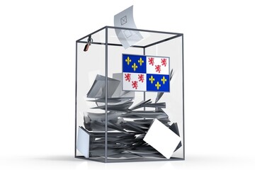 Picardie - flag on ballot box and voices - election concept