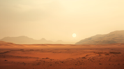 Fototapeta na wymiar Martian Landscape: Barren Red Planet 