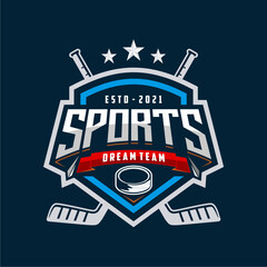 Hockey tournament logo in modern minimalist st