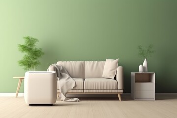White modern mid century livingroom