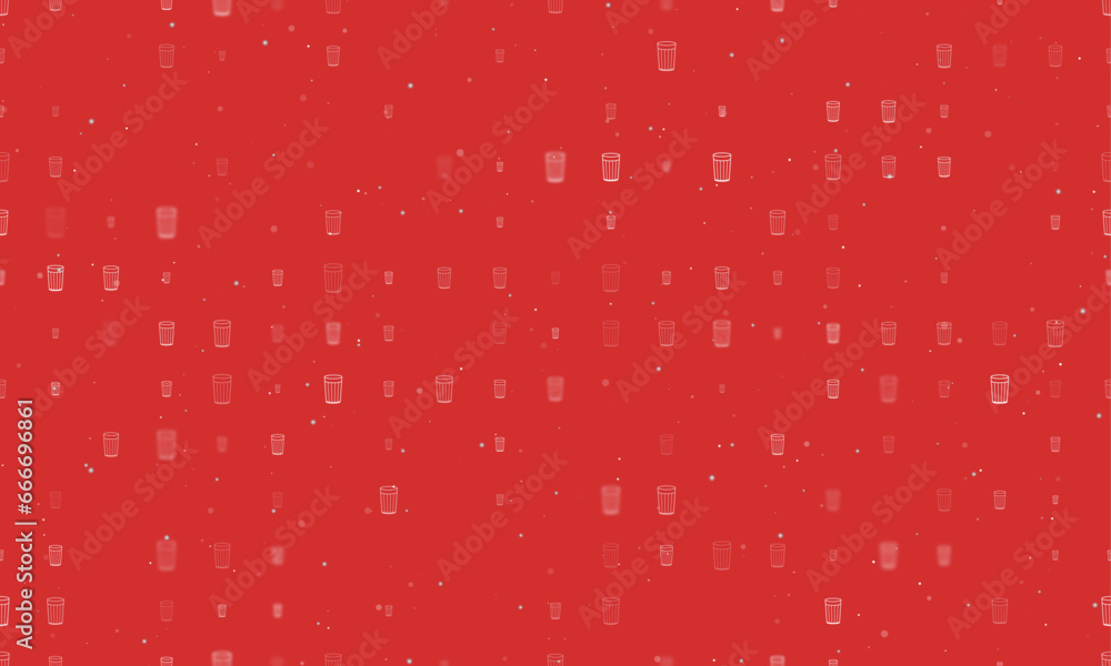 Poster seamless background pattern of evenly spaced white glass symbols of different sizes and opacity. vec