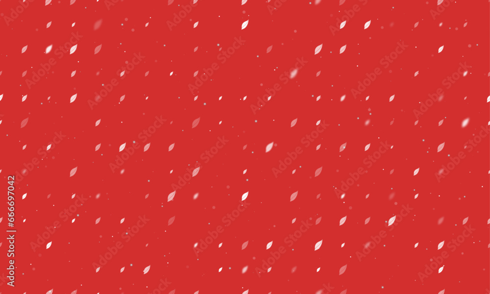 Poster seamless background pattern of evenly spaced white leaflet symbols of different sizes and opacity. v