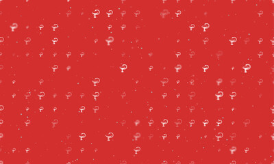 Seamless background pattern of evenly spaced white medicine symbols of different sizes and opacity. Vector illustration on red background with stars