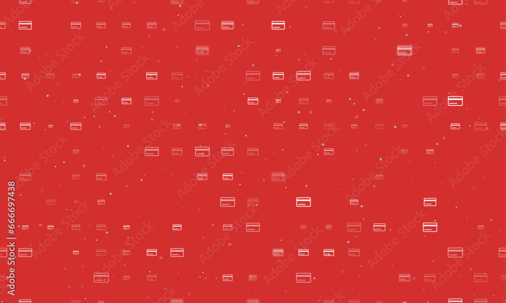 Poster seamless background pattern of evenly spaced white credit card symbols of different sizes and opacit