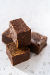 Homemade chocolate peanut butter fudge