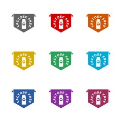 Lactose free  icon isolated on white background. Set icons colorful