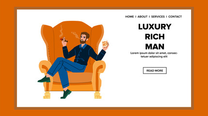 lifestyle luxury rich man vector. male stylish, suit business, fashion modern lifestyle luxury rich man web flat cartoon illustration