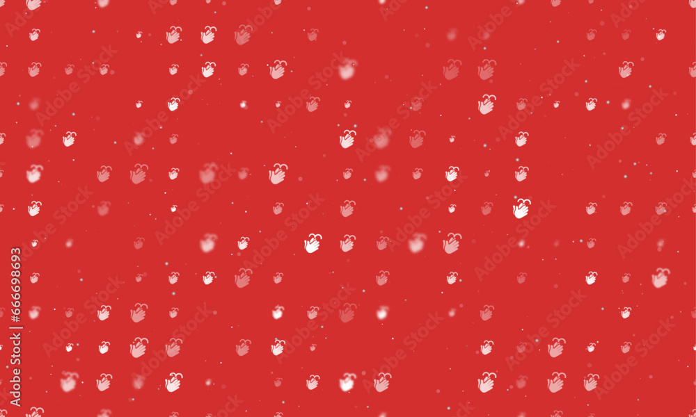 Aufkleber seamless background pattern of evenly spaced white washing hands symbols of different sizes and opac