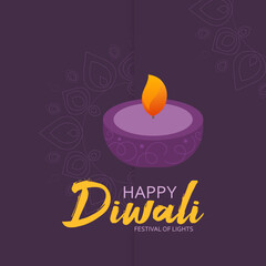 Happy diwali post vector illustration
