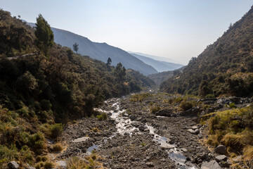 Peaceful morning in the scenic Tunari National Park near Cochabamba, Bolivia - Traveling and exploring South America