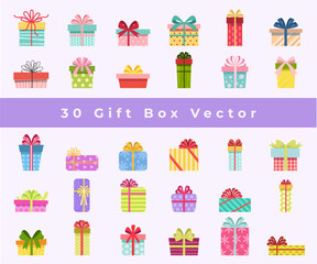 vector birthday gift icon collection