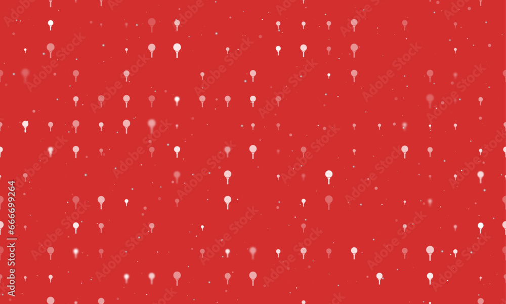 Poster seamless background pattern of evenly spaced white golf symbols of different sizes and opacity. vect