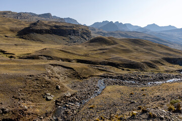 Peaceful morning in the scenic Tunari National Park near Cochabamba, Bolivia - Traveling and...