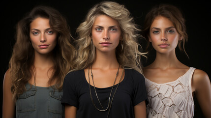 Fototapeta premium portrait of three women with blond hair