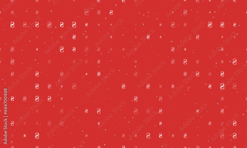 Poster seamless background pattern of evenly spaced white hryvnia symbols of different sizes and opacity. v