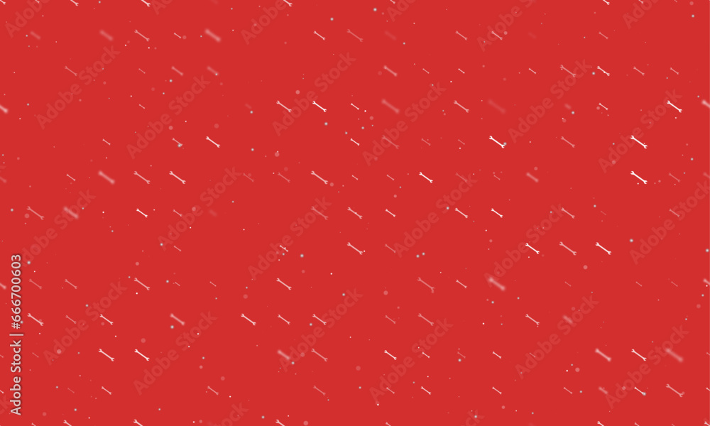 Poster seamless background pattern of evenly spaced white wrench symbols of different sizes and opacity. ve
